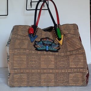 Christian Louboutin African Beaded Africaba Tote RARE!!!